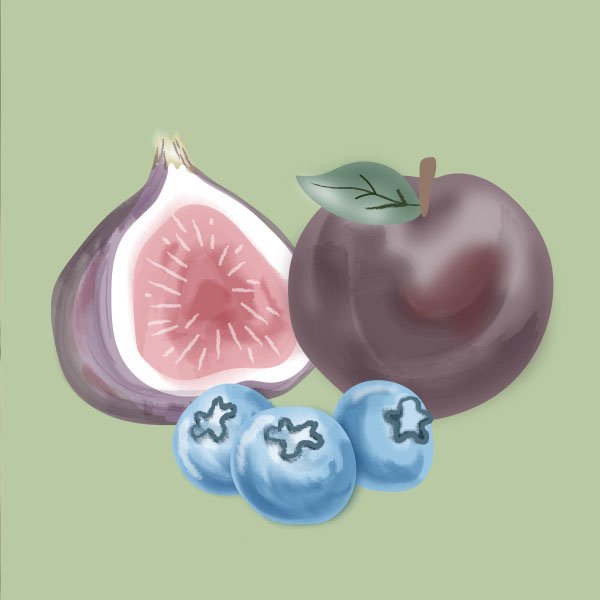 Ilustración de frutas para un menú de venta
