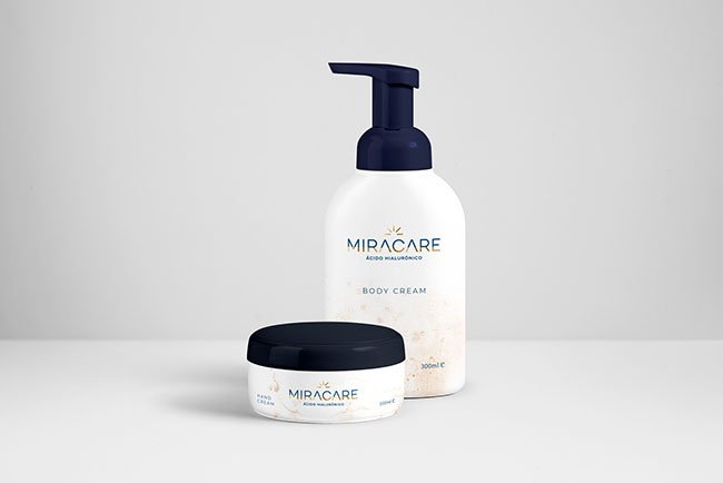 diseño de logotipo y aplicación en mockup de envases