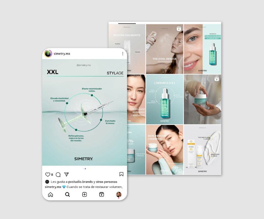 Proyectos de redes sociales de skin care y dematología estética