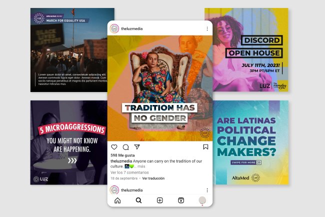Redes sociales publicadas en Luz media de diferentes temas.